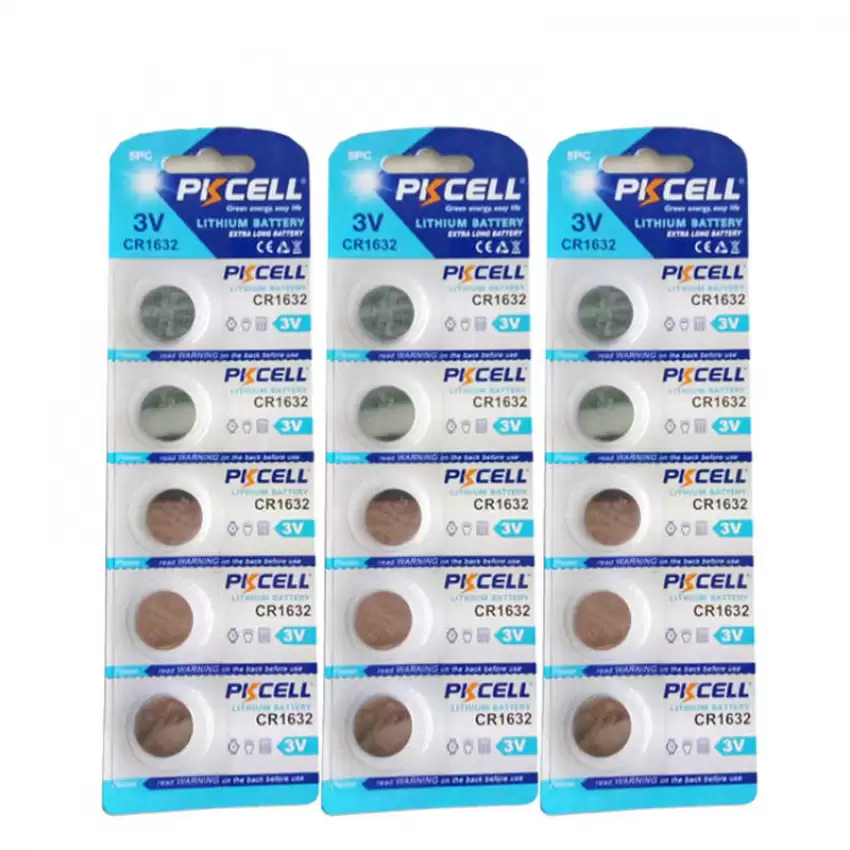 PKCELL CR1632 3 Volt Lithium Battery 5-Pack, Long Lasting Batteries - Key4