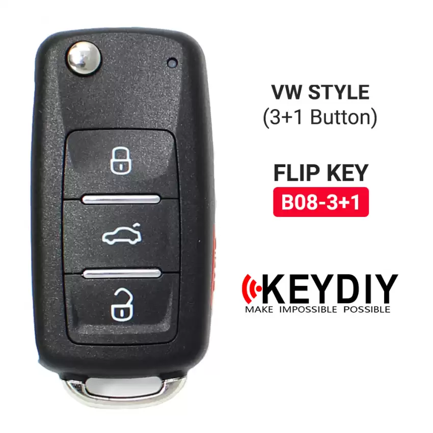 KEYDIY Flip Remote VW Style 4 Buttons With Panic B08-3+1 - CR-KDY-B08-3+1  p-4