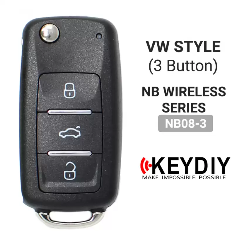 KEYDIY Universal Wireless Flip Remote Key VW Type 3 Buttons NB08-3 - CR-KDY-NB08-3  p-3