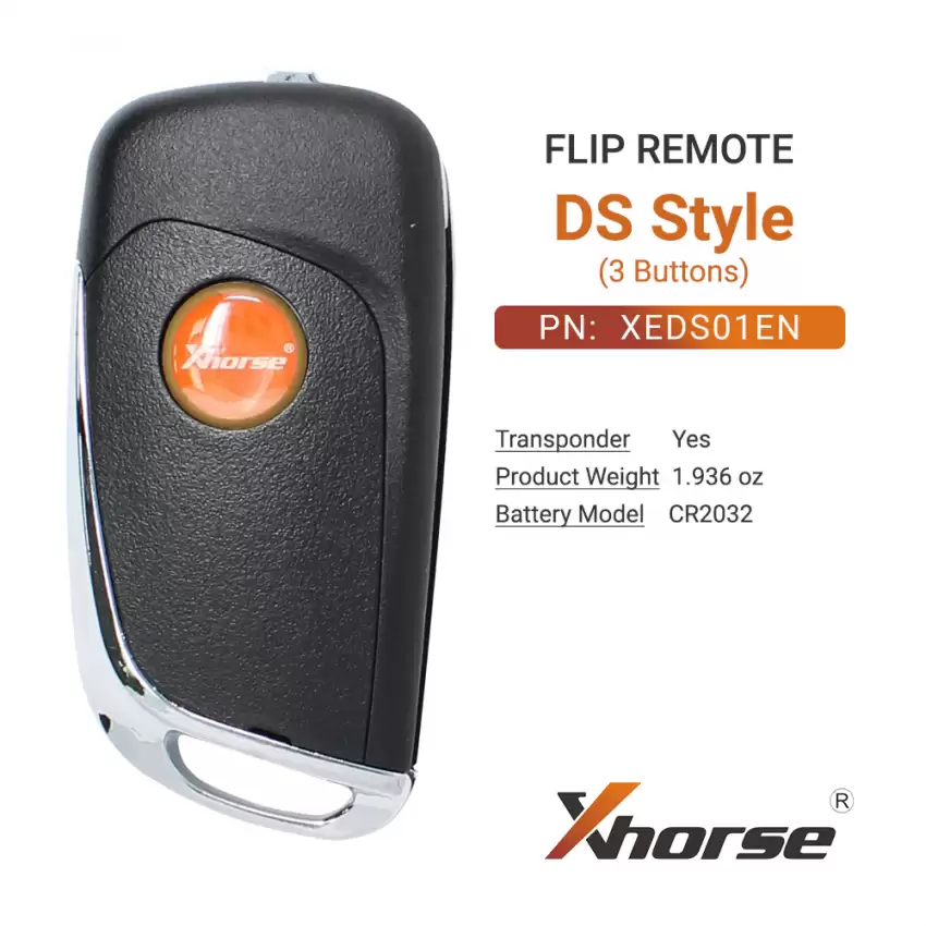 Xhorse Super Flip Remote Key DS Style 3 Buttons XEDS01EN - CR-XHS-XEDS01EN  p-4