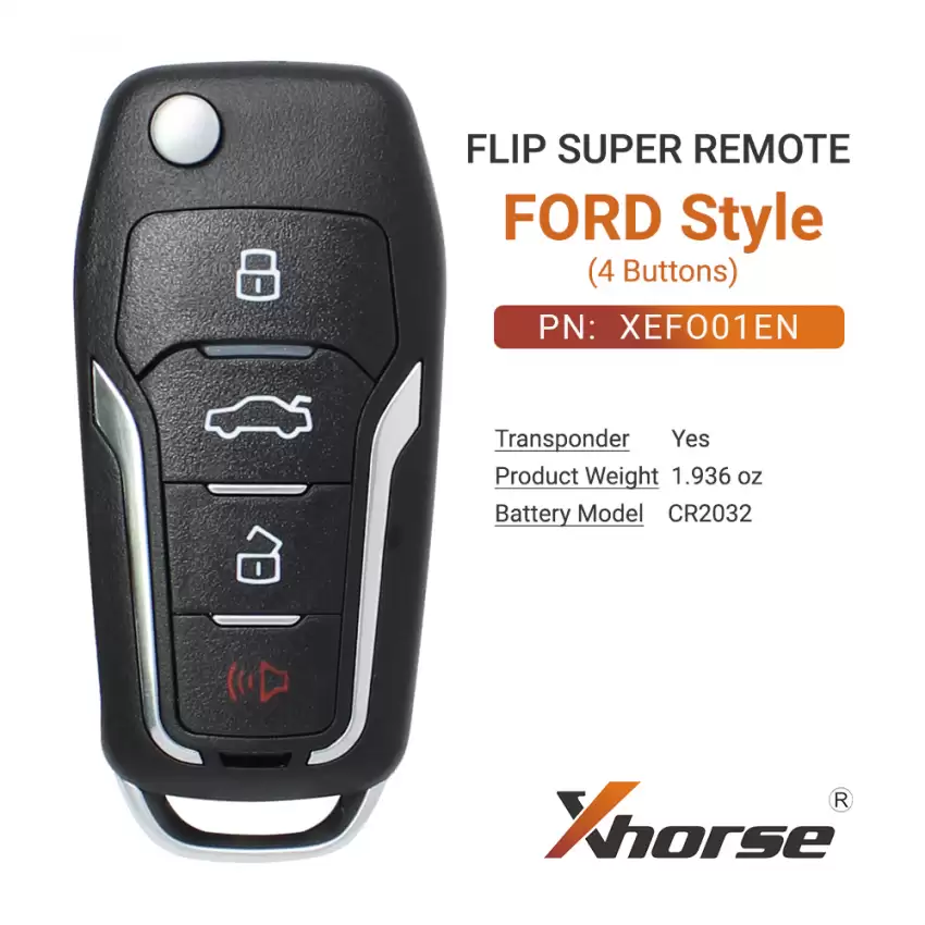 Xhorse Super Remote Flip Key Ford Style 4 Buttons XEFO01EN - CR-XHS-XEFO01EN  p-3