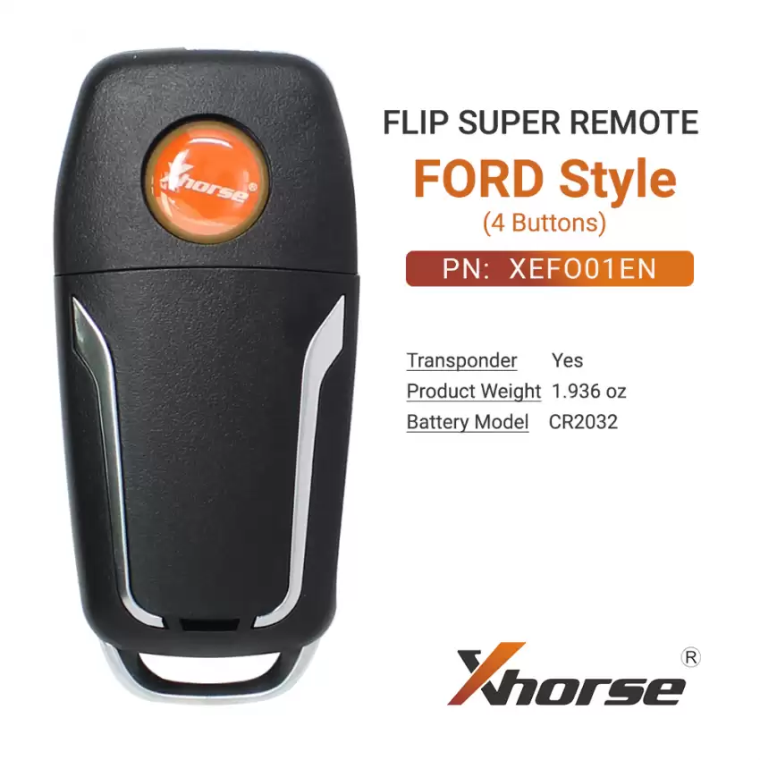 Xhorse Super Remote Flip Key Ford Style 4 Buttons XEFO01EN - CR-XHS-XEFO01EN  p-4