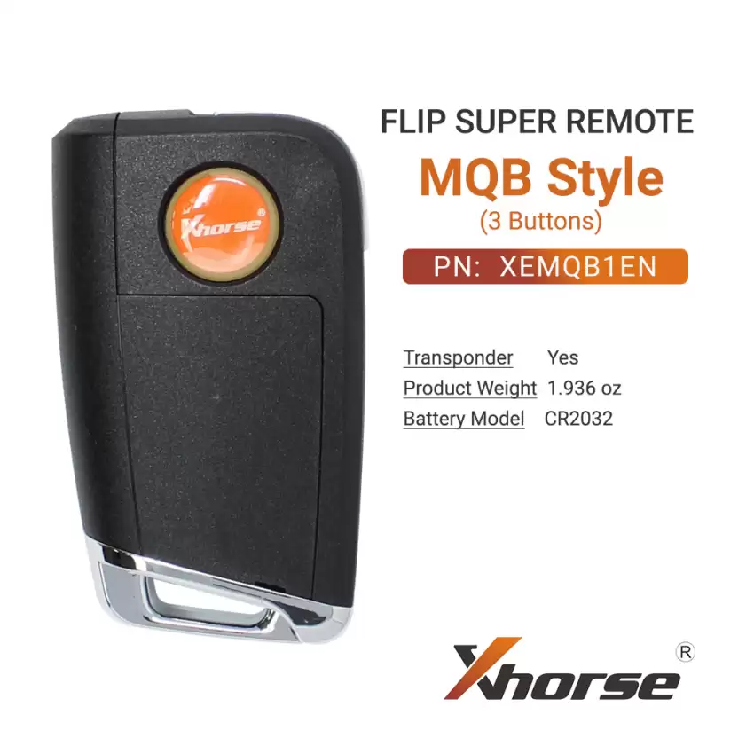 Xhorse Super Remote Flip Key MQB Style 3 Buttons  XEMQB1EN - CR-XHS-XEMQB1EN  p-4