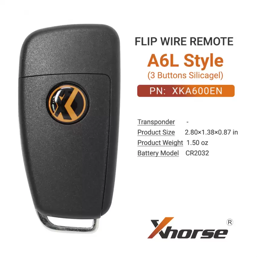 Xhorse Wire Flip Remote A6L Style Silicagel 3 Buttons  XKA600EN - CR-XHS-XKA600EN  p-4