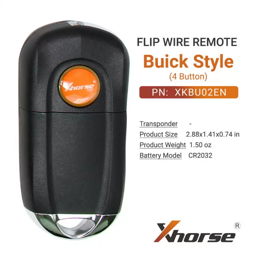 Xhorse Flip Wire Remote Key Buick Style 4 Buttons XKBU02EN - CR-XHS-XKBU02EN  p-3