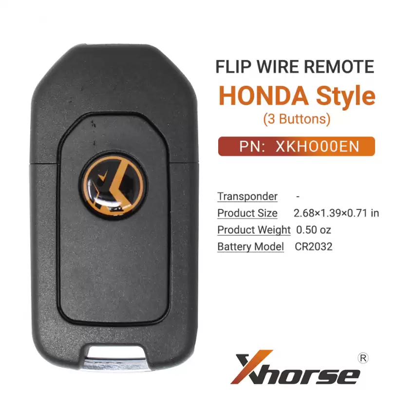 Xhorse Wire Flip Remote Key Honda Style 3 Buttons XKHO00EN - CR-XHS-XKHO00EN  p-4