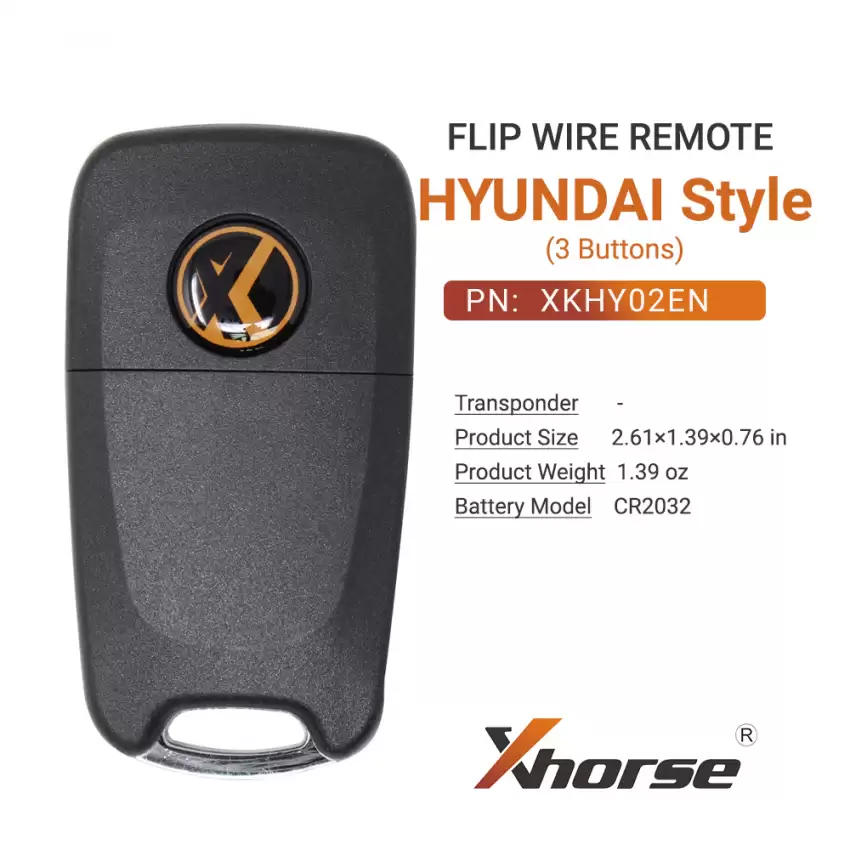 Xhorse Wire Flip Remote Hyundai Style 3 Buttons XKHY02EN - CR-XHS-XKHY02EN  p-4