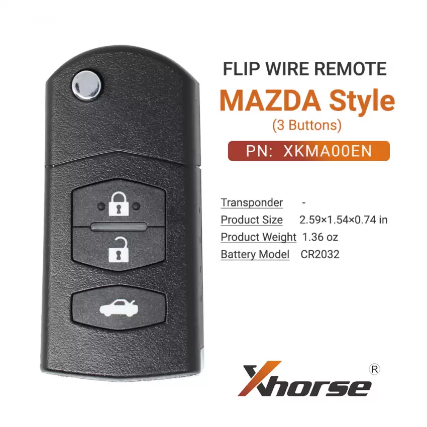 Xhorse Wire Flip Remote Mazda Style 3 Buttons XKMA00EN - CR-XHS-XKMA00EN  p-3