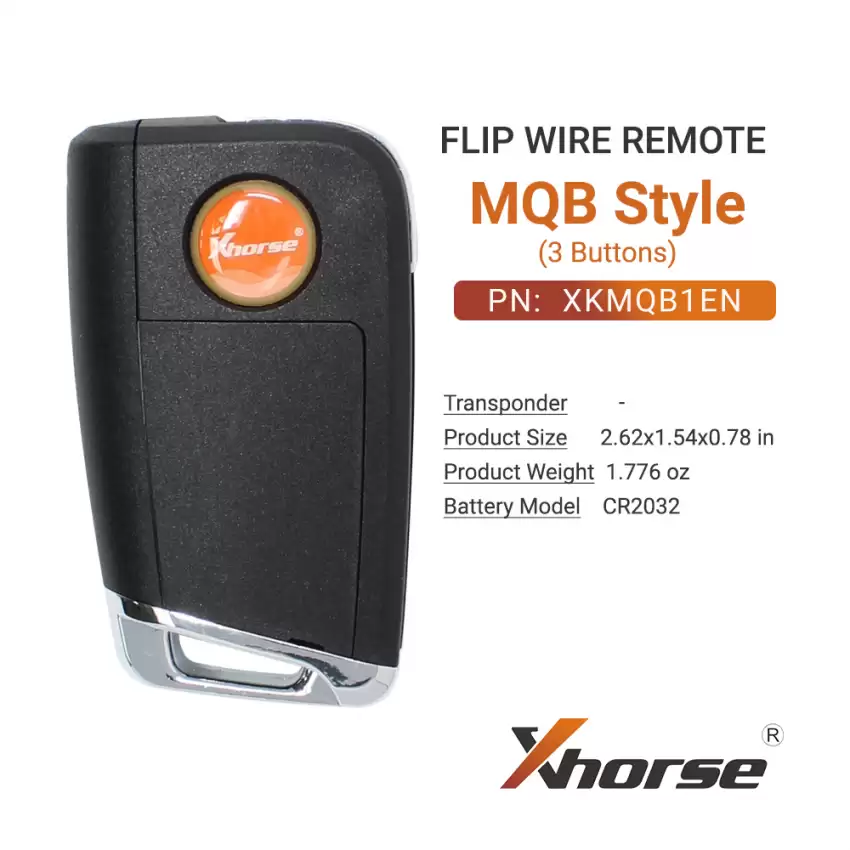 Xhorse Wire Flip Remote Key MQB Style 3 Buttons XKMQB1EN - CR-XHS-XKMQB1EN  p-4