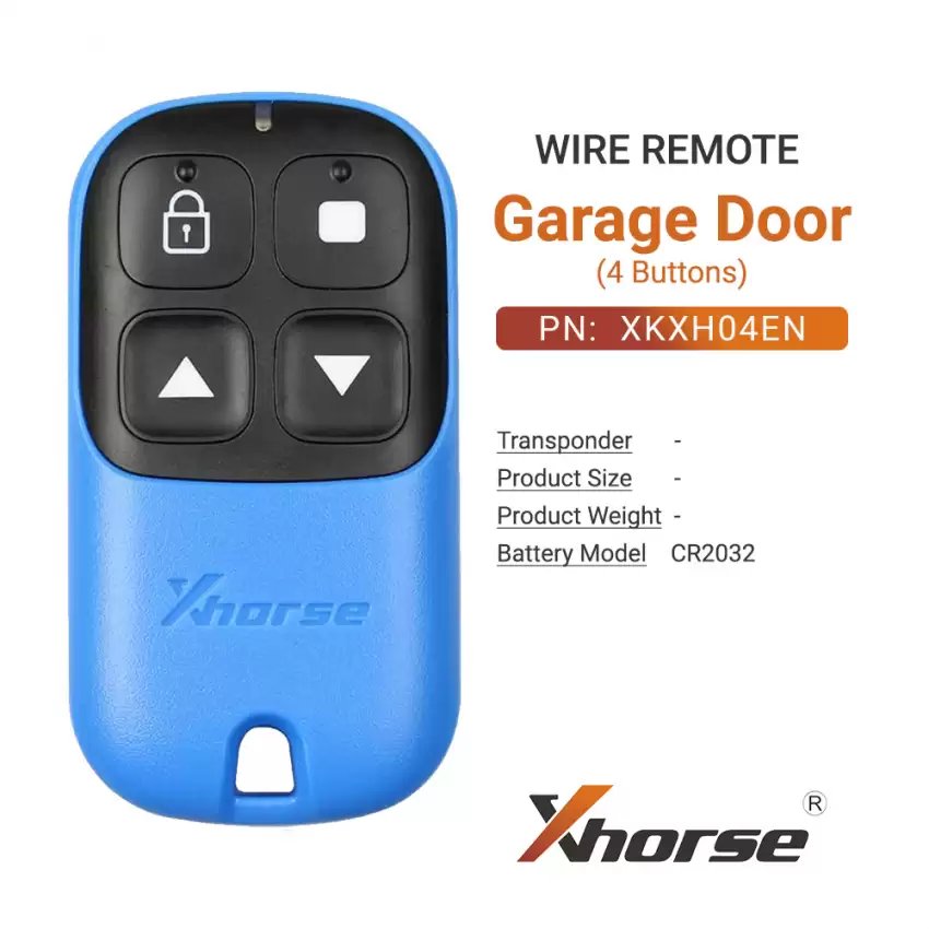 Xhorse Universal Wired Remote Key Garage Door 4 Buttons Blue Color XKXH04EN - CR-XHS-XKXH04EN  p-3