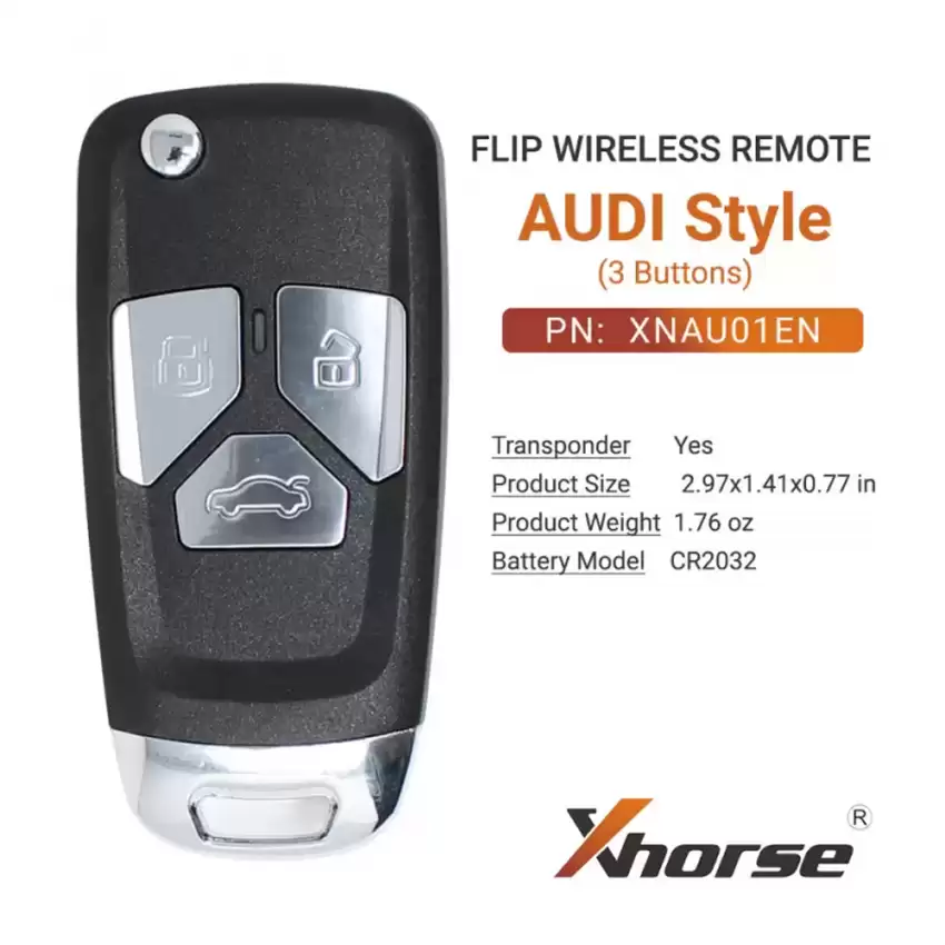 Xhorse Wireless Flip Remote Key Audi Style 3 Buttons XNAU01EN - CR-XHS-XNAU01EN  p-3
