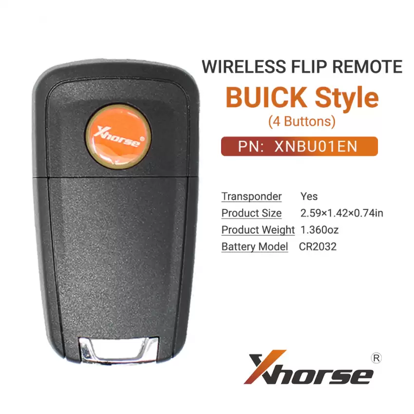 Xhorse Wireless Flip Remote Key Buick Style 4 Buttons XNBU01EN - CR-XHS-XNBU01EN  p-4