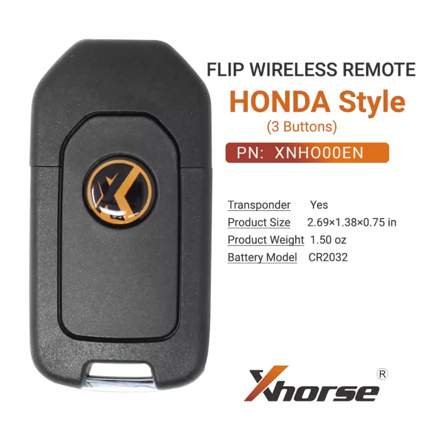Xhorse Wireless Flip Remote Key Honda Style 3 Buttons  XNHO00EN - CR-XHS-XNHO00EN  p-4