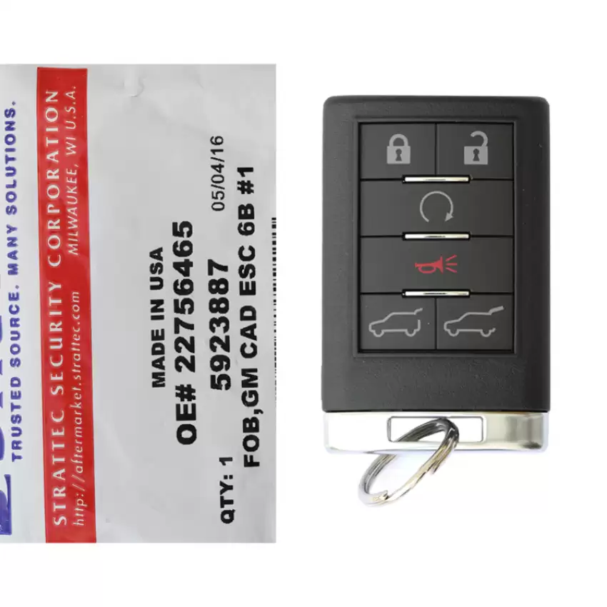 Strattec 5923887 Remote Key for 2007-2012 Cadillac Escalade 6 Button
