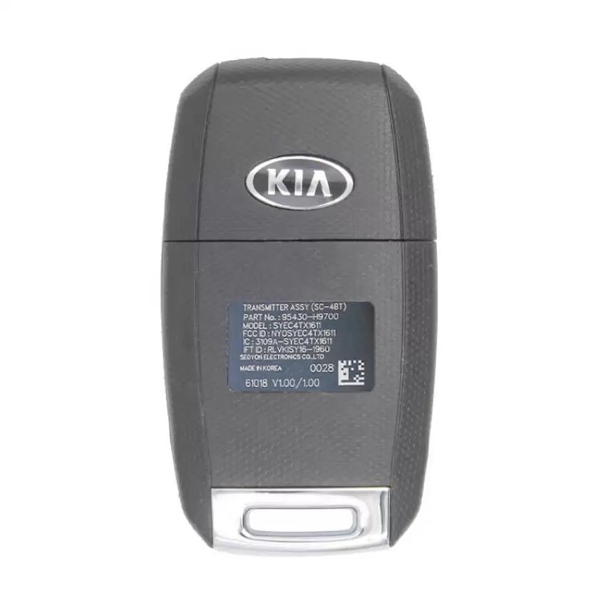 2018-20 Kia Rio Genuine OEM Keyless Entry Remote Flip Key 95430H9700 NYOSYEC4TX1611 Without Transponder Chip 
