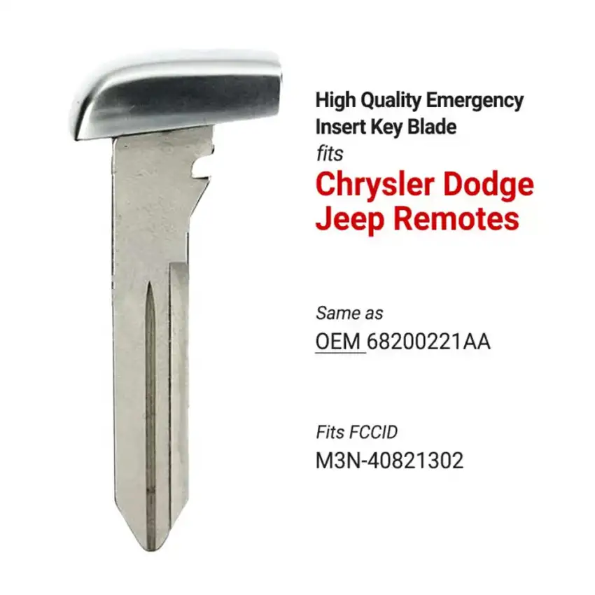 Chrysler / Dodge / Jeep Aftermarket Insert Key Blade 68200221AA Y172