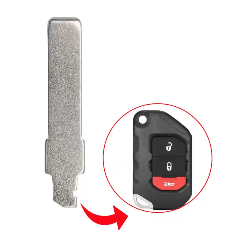 Flip Remote Key Blade for Jeep Wrangler, Gladiator Flip Remoye Key SIP22