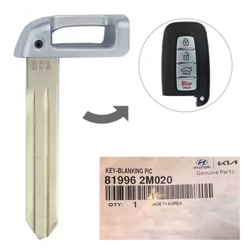 2009-2014 Hyundai Kia OEM Emergency Insert Key blade 81996-2M020