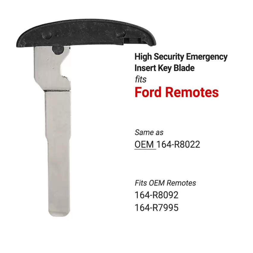 Ford Paddle Remote Emergency Key Blade Same as 164-R8022 HU101 