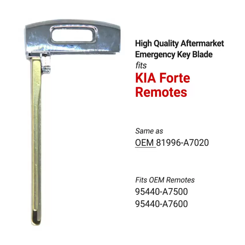 KIA Forte Aftermarket Emergency Insert Key Blade 81996-A7020