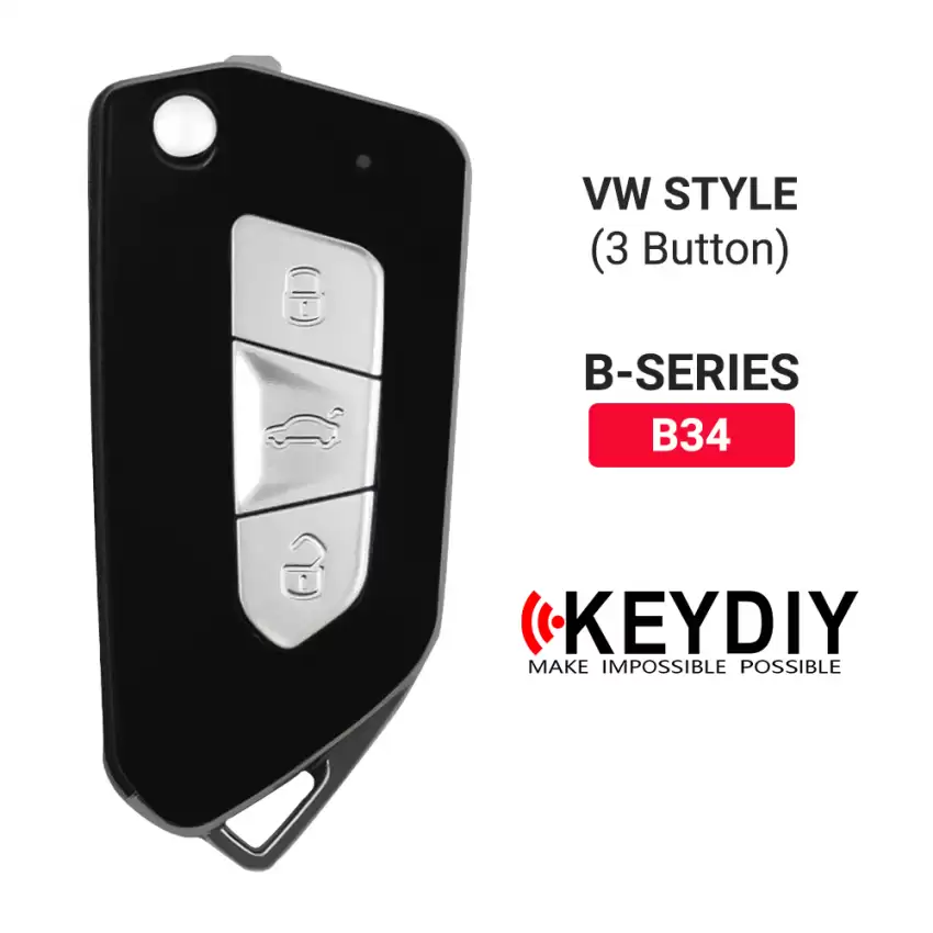 KEYDIY Universal Flip Remote Key VW Style 3 Buttons B34 - CR-KDY-B34  p-2