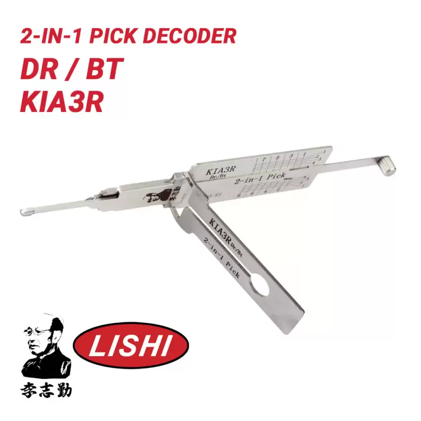 Original Lishi KIA3R KK3 for Kia 2-in-1 Pick & Decoder Door Trunk Anti Glare