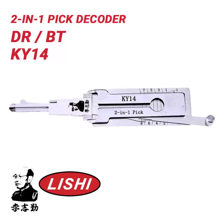 Original Lishi KY14 KK8 for Kia 2-in-1 Pick & Decoder Door Trunk Anti Glare