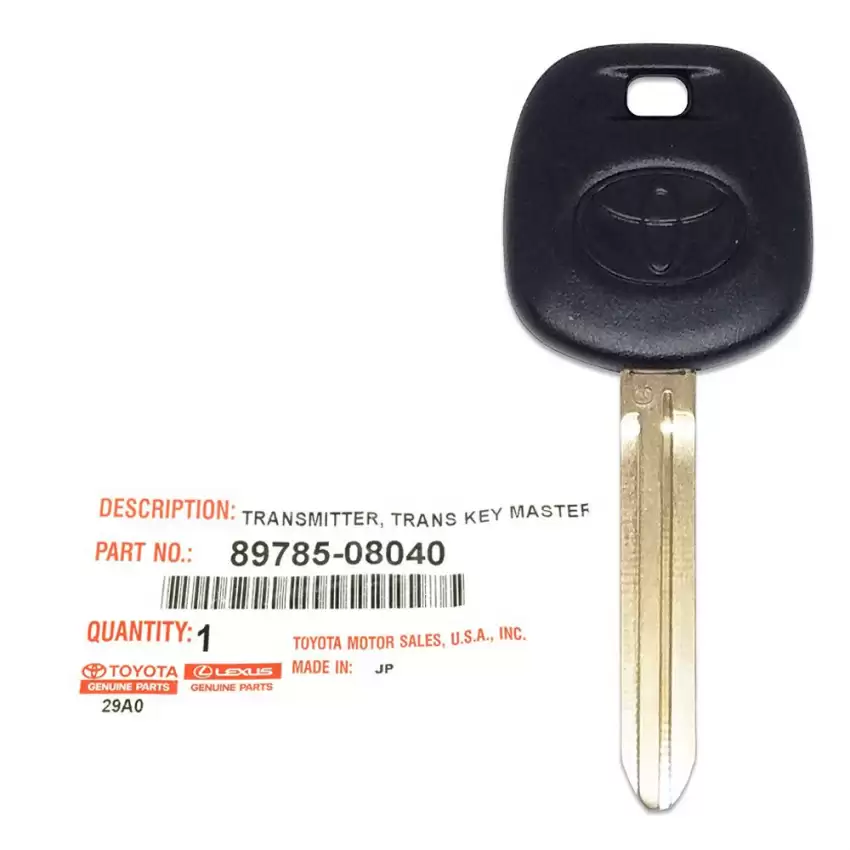 Toyota Genuine Transponder Blank Key 89785-08040 4D-72 G-Chip