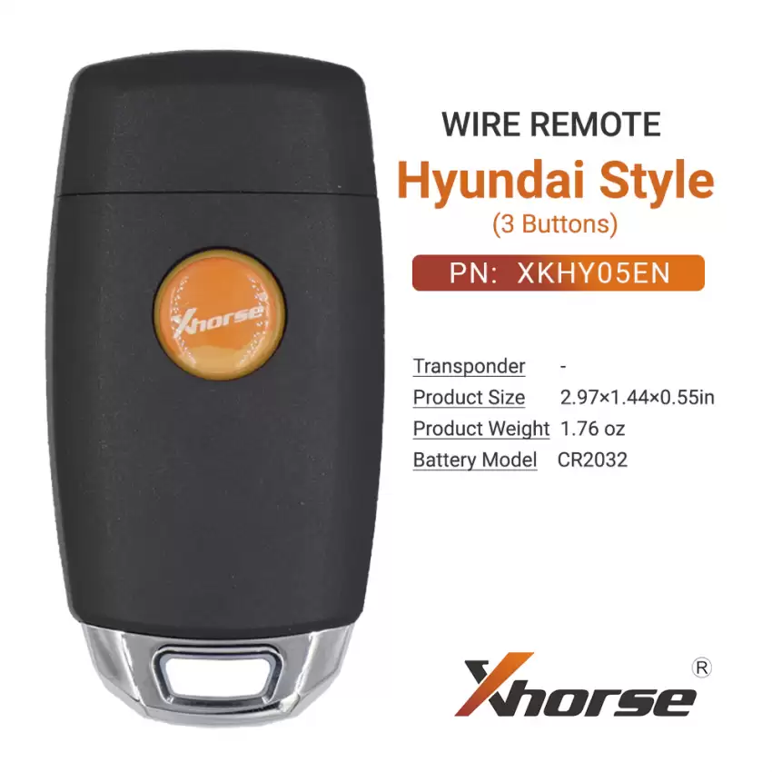 Xhorse Universal Wire Remote Key Hyundai Style 3 Buttons XKHY05EN - CR-XHS-XKHY05EN  p-4