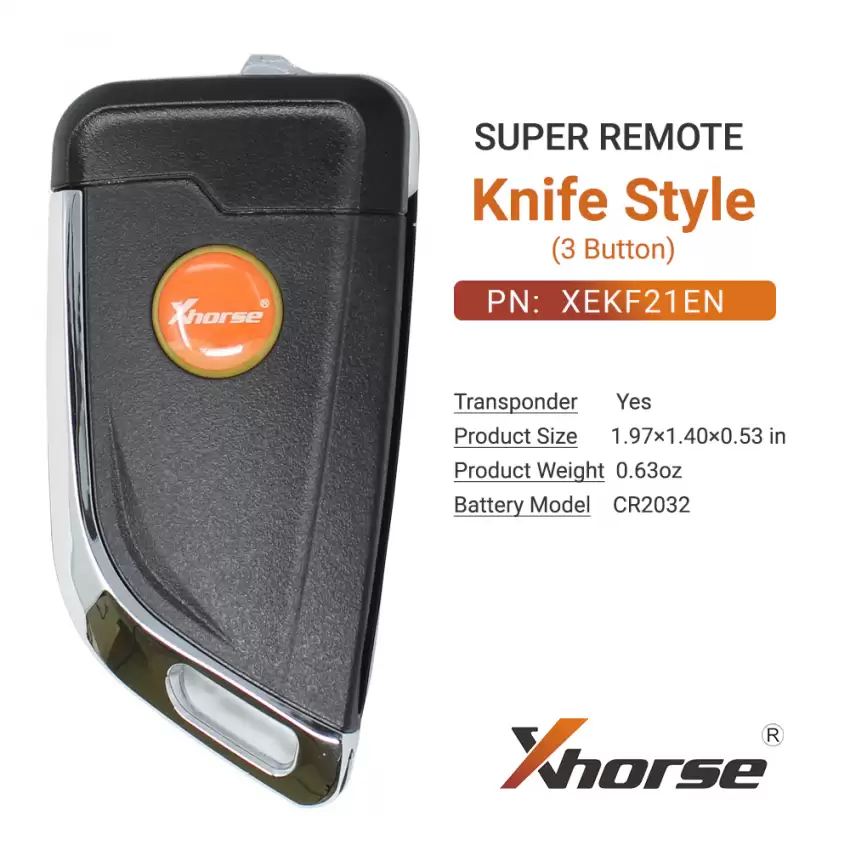 Xhorse Super Remote Flip Key Knife Style 3 Button XEKF21EN - CR-XHS-XEKF21EN  p-4