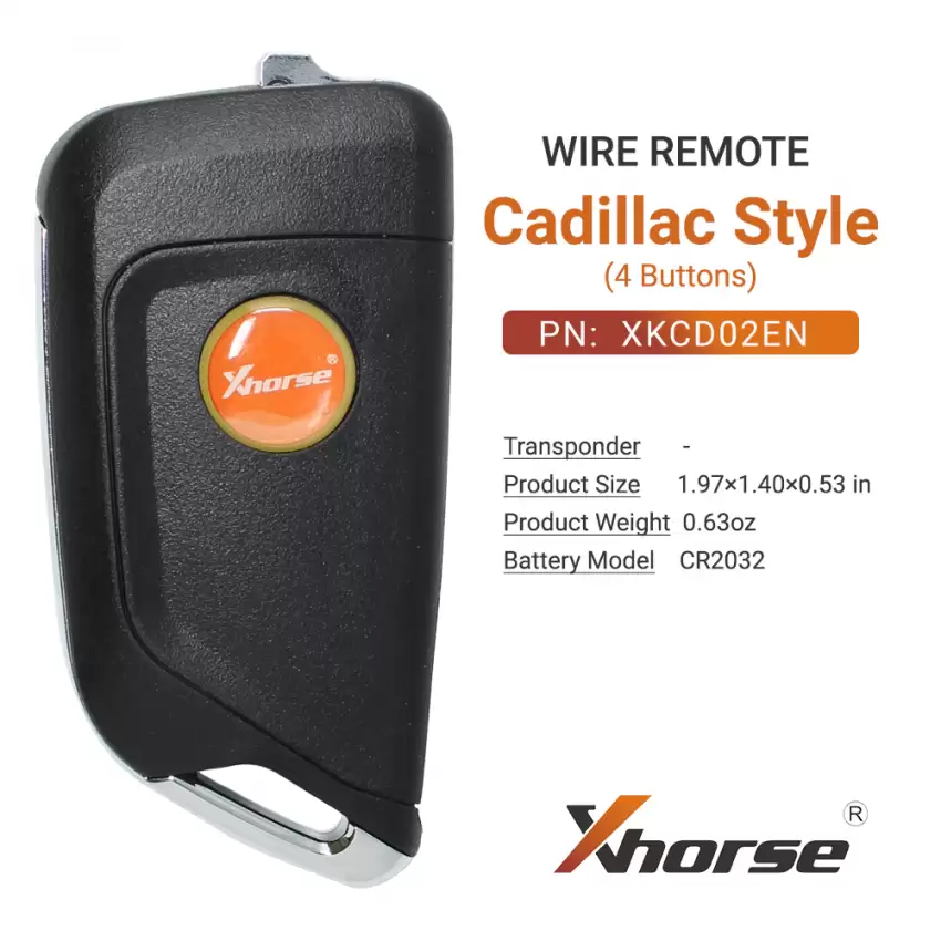 Xhorse Universal Wire Remote Key Cadillac Style 4 Button XKCD02EN - CR-XHS-XKCD02EN  p-4