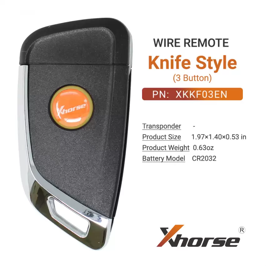 Xhorse Universal Flip Wire Remote Key Knife Style 3 Buttons XKKF03EN - CR-XHS-XKKF03EN  p-4