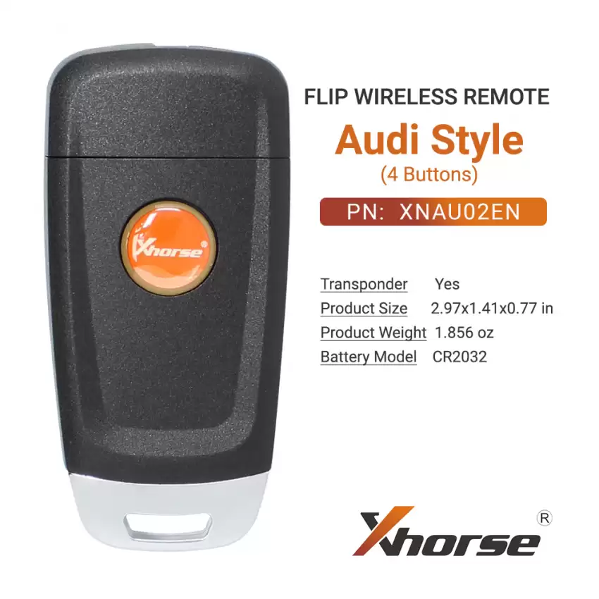 Xhorse Wireless Flip Remote Key Audi Style 4 Buttons XNAU02EN - CR-XHS-XNAU02EN  p-4