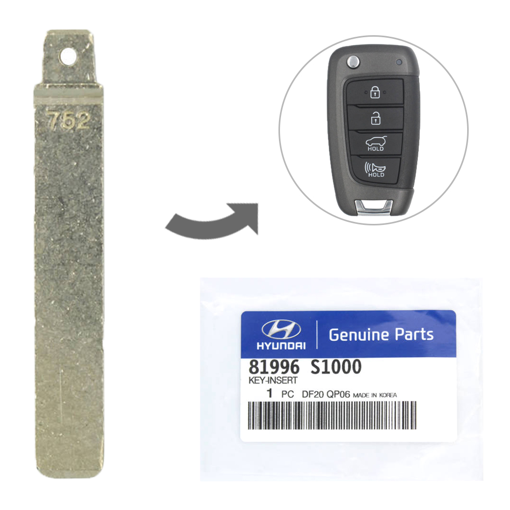 Will the Hyundai Santa Fe OEM flip key blade (part number 81996-S1000) fit and work on a 2018–2020 Hyundai Santa Fe SE model?