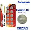 Panasonic 10-Count CR2032 Lithium Batteries, 3V Coin Cell (Blister Card)