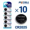 Bundle of 10 CR2025 3 Volt Lithium Coin Cell Battery, 5 Count / Blister card package