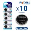Bundle of 50 CR2025 3V Lithium Coin Cell Batteries (10 Packs of 5, Blister Card Packaging)