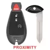 Fobik Proximity Remote Key For Chrysler Dodge IYZ-C01C,4 Button Remote Start
