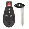 Fobik Remote Key For 2008-2013 Chrysler Dodge IYZ-C01C, M3N5WY783X with 5 Buttons Sedan Type