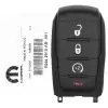 2019-2020 Dodge Ram 1500 Pickup Smart Remote Key 4 Buttons 68575610AA OHT-4882056