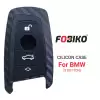 Silicon Cover for BMW CAS4 FEM Smart Remote Key 3 Button Carbon Fiber Style Black