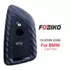 Silicon Cover for BMW CAS4 FEM BDC Smart Remote Key 3 Button Carbon Fiber Style Black
