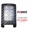 Silicon Cover for Cadillac Keyless Remote Key 5 Button Carbon Fiber Style Black
