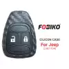 Silicon Cover for Jeep Remote Head Key 2 Button Carbon Fiber Style Black