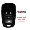 Silicon Cover for GM Flip Remote Key 4 Button Carbon Fiber Style Black