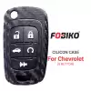 Silicon Cover for GM Flip Remote Key 5 Button Carbon Fiber Style Black