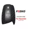 Silicon Cover for Hyundai Santa Fe Smart Remote Key 4 Button Carbon Fiber Style Black