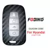 Silicon Cover for Old Hyundai Kia Smart Remote Key 4 Button Carbon Fiber Style Black