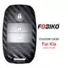 Silicon Cover for Kia Smart Remote Key 3 Button Carbon Fiber Style Black