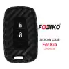 Silicon Cover for Kia Smart Remote Key 3 Button Carbon Fiber Style Black with Trunk
